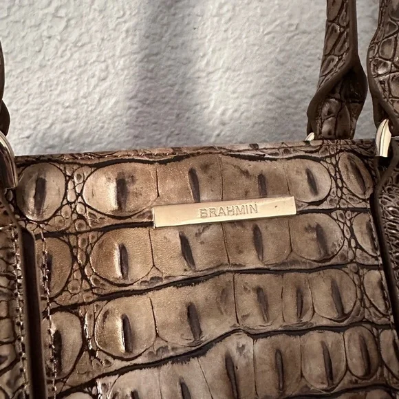 NWT BRAHMIN Caroline Cashew Cooper Croc- Embossed Genuine Leather‎ Satchel - Picture 11 of 16